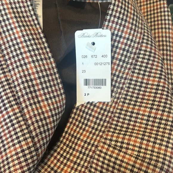 NWT Brooks Brothers Skirt Plaid Houndstooth Brown/Orange size 2p - Picture 9 of 9